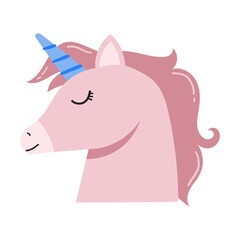 Pink Unicorn vector illustration