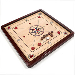 A Beautiful Carrom board  isolated on white backgroun