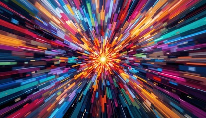 Vibrant Explosion of Color with Dynamic Streaks of Light