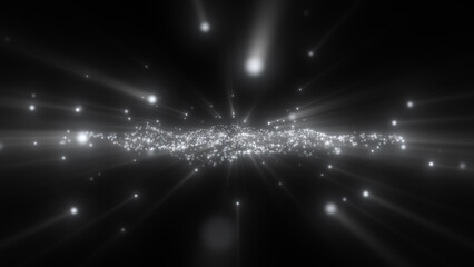 Abstract white particles with light shine, Isolated transparent background
