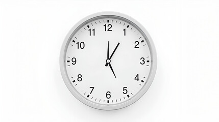 Modern white clock isolated on white background
