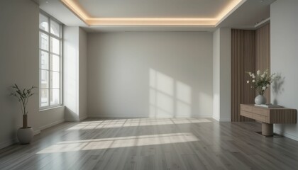 Fototapeta premium Minimalist Interior with Natural Light and Neutral Color Palette