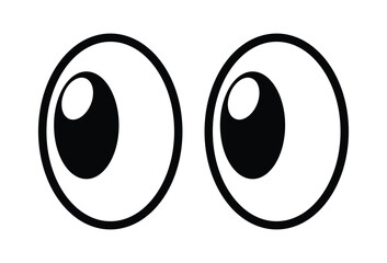 eyes looking icon vector. cartoon eyes. eyes emoji. vector illustration on transparent background. © Solayman