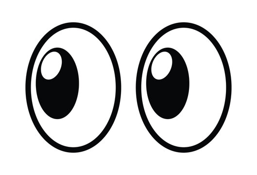 eyes looking icon vector. cartoon eyes. eyes emoji. vector illustration on transparent background.