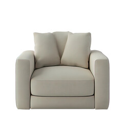 Fototapeta premium White chair with two pillows on it on transparent background