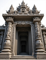 Fototapeta premium Sacred Temples – Stunning Hindu Temple Illustrations for Spiritual and Cultural Inspiration