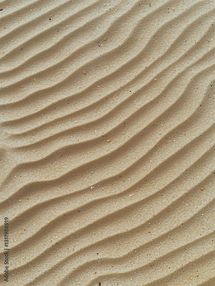 Poster ripples in sand create mesmerizing pattern on sunlit dune surface