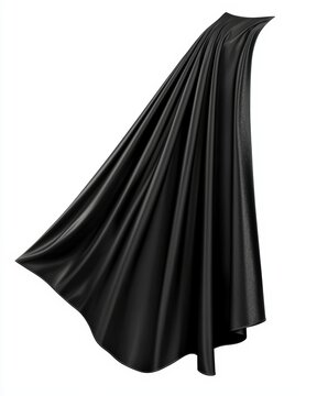 a black cape flowing in the wind. photo , Generative art.