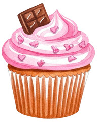 cupcake with pink icing
