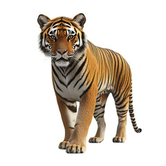 Obraz premium Tiger is standing on transparent background
