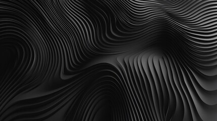 Abstract Black Wave Pattern: A Study in Depth and Texture