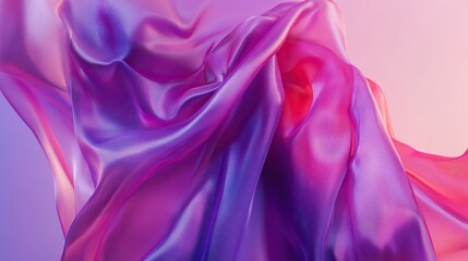 Luxurious Purple and Pink Satin Fabric with Shiny Silk Texture, Elegant Textile Background for Fashion and Interior Design