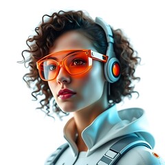 women with glasses, orange glasses, digital art, illustration, portrait, female, fashion, style, modern, contemporary, graphic, design, artwork, creative, artistic, visual, image, trendy, fashionable,