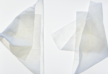 transparent white tissue on a bright background