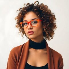 women with glasses, orange glasses, digital art, illustration, portrait, female, fashion, style, modern, contemporary, graphic, design, artwork, creative, artistic, visual, image, trendy, fashionable,