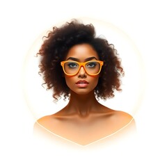 women with glasses, orange glasses, digital art, illustration, portrait, female, fashion, style, modern, contemporary, graphic, design, artwork, creative, artistic, visual, image, trendy, fashionable,