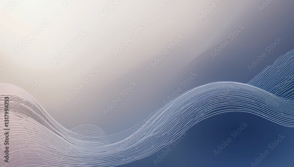 Poster abstract wave pattern design with soft color gradients in background