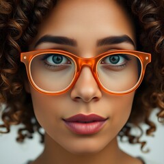 women with glasses, orange glasses, digital art, illustration, portrait, female, fashion, style, modern, contemporary, graphic, design, artwork, creative, artistic, visual, image, trendy, fashionable,