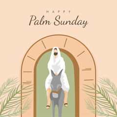 vector palm sunday poster template