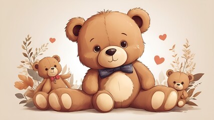 Fototapeta premium illustration of a teddy bear