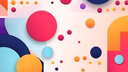 Clean Background Flat Colorful Abstract Geometric Shape Cover Template with Trendy Design Elements