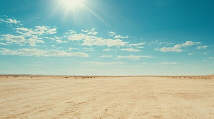 Obraz na płótnie Canvas Bright Sunny Day in a Vast Desert Landscape