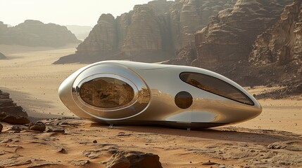 Innovative advertisement showcasing a cutting edge futuristic product that redefines technology