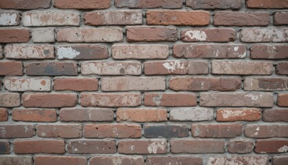 Obraz premium Rustic Brick Wall Texture: A Close-Up View of Weathered Bricks