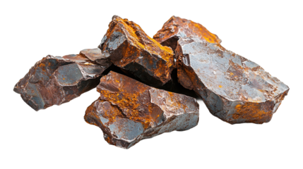 Fragile and rusty iron zinc isolated on transparent background.