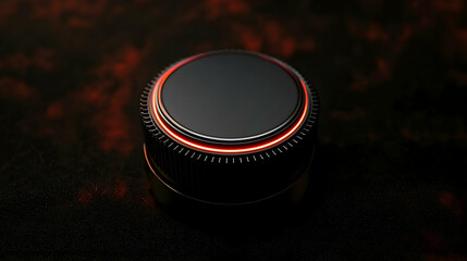 A black and red lit rotary control knob is shown centrally