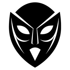 Set of carnival masks with silhouette icons of masquerade masks vector art illustration