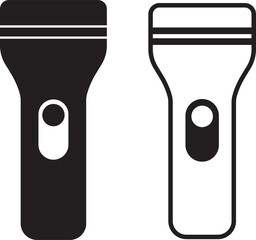 Flashlight line and glyph icon