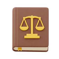 Variety of 3D Law Books with a Justice Scale Symbol on Front Cover Isolated