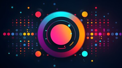Clean Background Vibrant Circle Capsule with Colorful Geometric Flat Design
