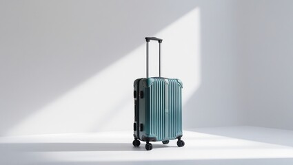 Naklejka premium Suitcase travel luggage isolated white background