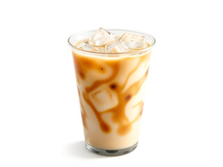 A glass of brown sugar bubble tea with caramel drizzle, refreshing and delicious. Generative AI