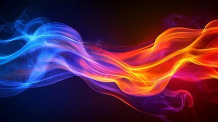 Abstract Colorful Waves on Dark Background