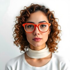 women with glasses, orange glasses, digital art, illustration, portrait, female, fashion, style, modern, contemporary, graphic, design, artwork, creative, artistic, visual, image, trendy, fashionable,