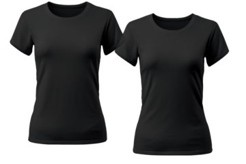 black women t-shirt on transparent background