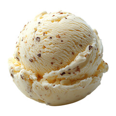 Piña Colada Ice Cream – Creamy Tropical Coconut and Pineapple Frozen Dessert with Chocolate Shavings, isolated with transparent background