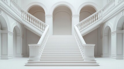 Exploded view of a mansions grand staircase, highlighting intricate architectural details and structural support