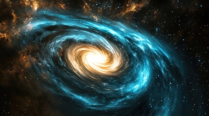 Captivating cosmic vista of a swirling nebula radiating vibrant celestial colors