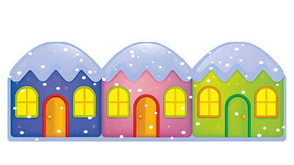 Collection of Cartoon Element Kawaii style City Landscape