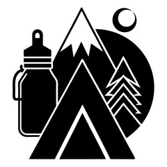 Community Service Camp Icons Set for Volunteer Projects