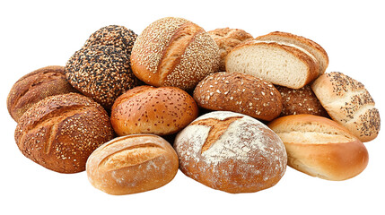 Bunch of fresh bread isolated on transparent background.