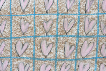 Fototapeta premium abstract grunge background featuring dusty hearts arranged in a grid