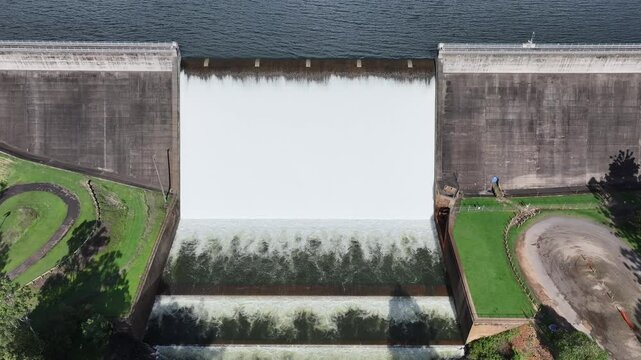 Aerial footage of Lake Tinaroo wall Queensland Australia