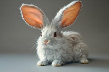 Obraz premium A Fluffy Bunny With Long Ears Posed In A Studio Environment