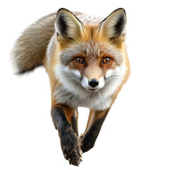 Fototapeta premium Fox is running across on transparent background