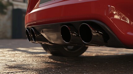 Sleek Dual Exhaust Tips Positioned Perfectly on a Modern Vehicle